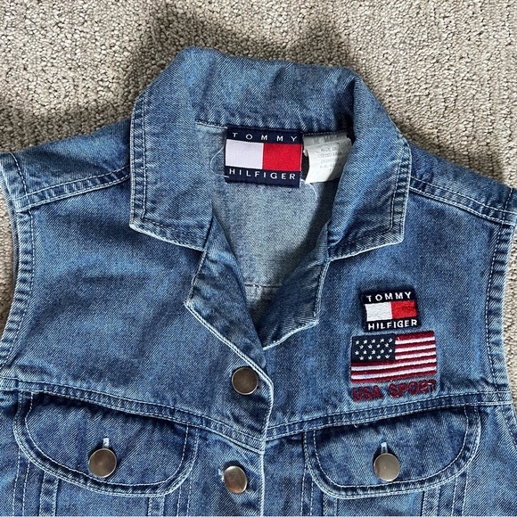 Tommy Hilfiger Vintage Y2K Denim Vest - Size M‎ - Picture 2 of 5